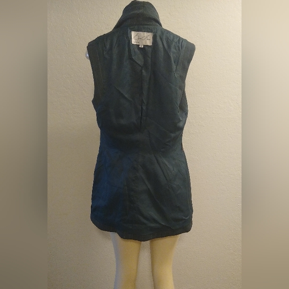 Byron Lars Deep Grayish Olive Green Long Vest 12 - Picture 15 of 16